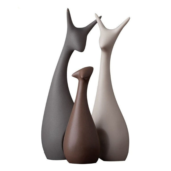 MINIMALIST DEER FAMILY FIGURES