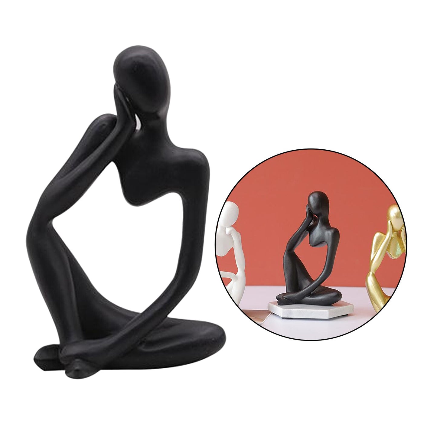 Nordic Abstract Thinker Statue Resin Face Figurine