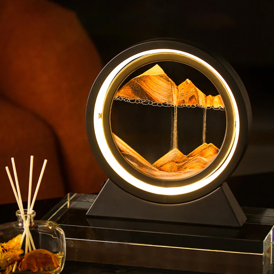 3D Deep Sea Moving Sand Art, Relaxing Kinetic Sandscape Art Table Desk Top to Decor