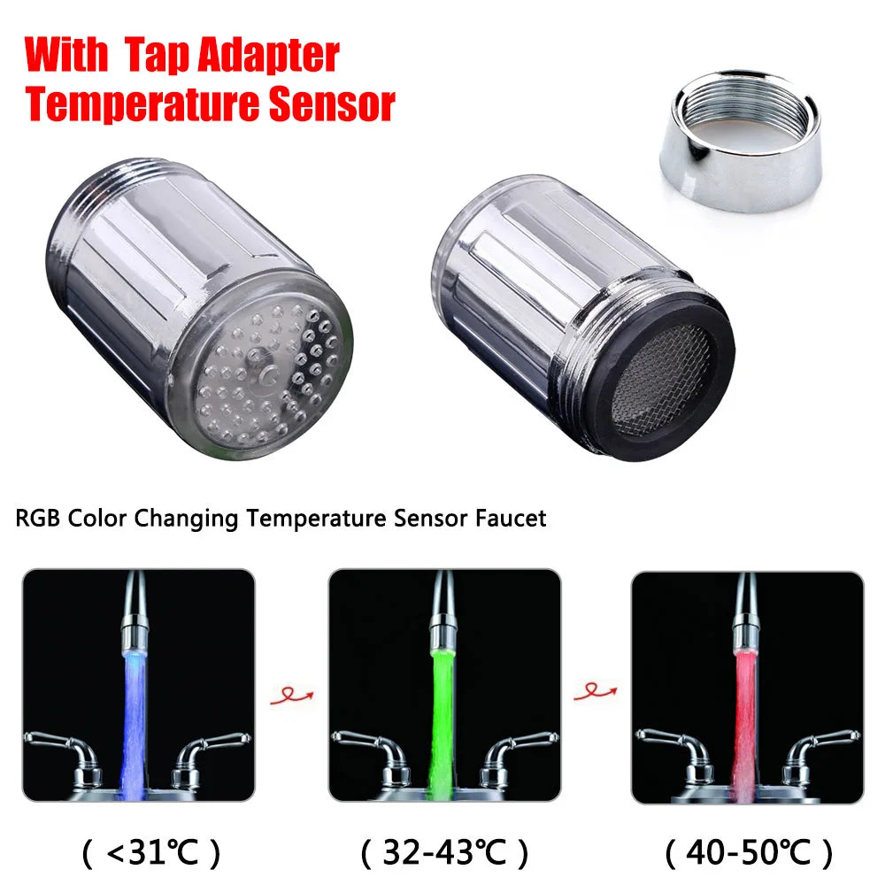 LED Temperature Sensitive Faucet Light