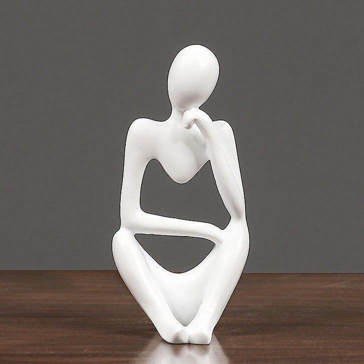 Nordic Abstract Thinker Statue Resin Face Figurine