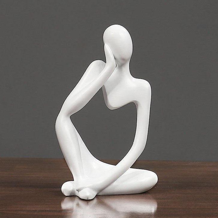 Nordic Abstract Thinker Statue Resin Face Figurine