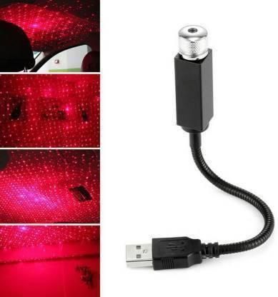 Star Lamp USB Car Star Ceiling Light Sky Projection Lamp Romantic Night Lights Car Fancy Lights(Red)