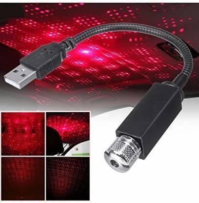 Star Lamp USB Car Star Ceiling Light Sky Projection Lamp Romantic Night Lights Car Fancy Lights(Red)