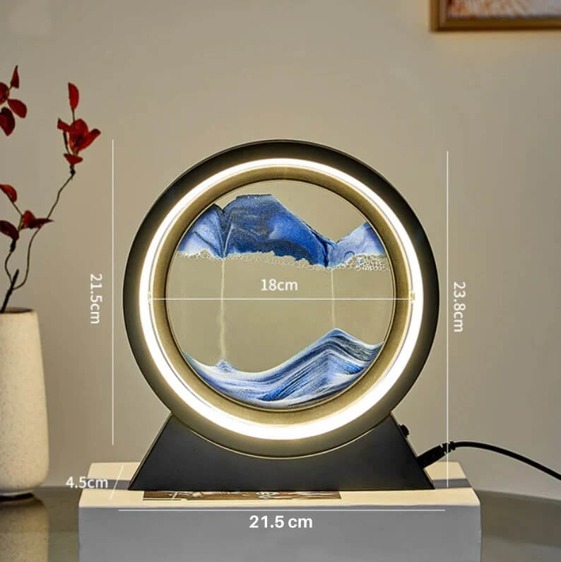 3D Deep Sea Moving Sand Art, Relaxing Kinetic Sandscape Art Table Desk Top to Decor