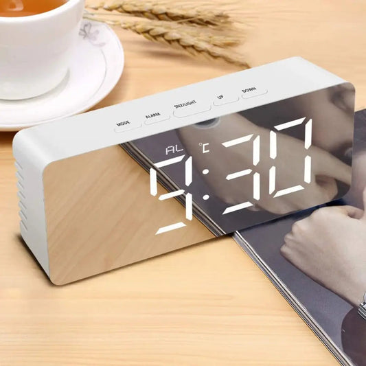 Alarm Clock with a built-in LED mirror.